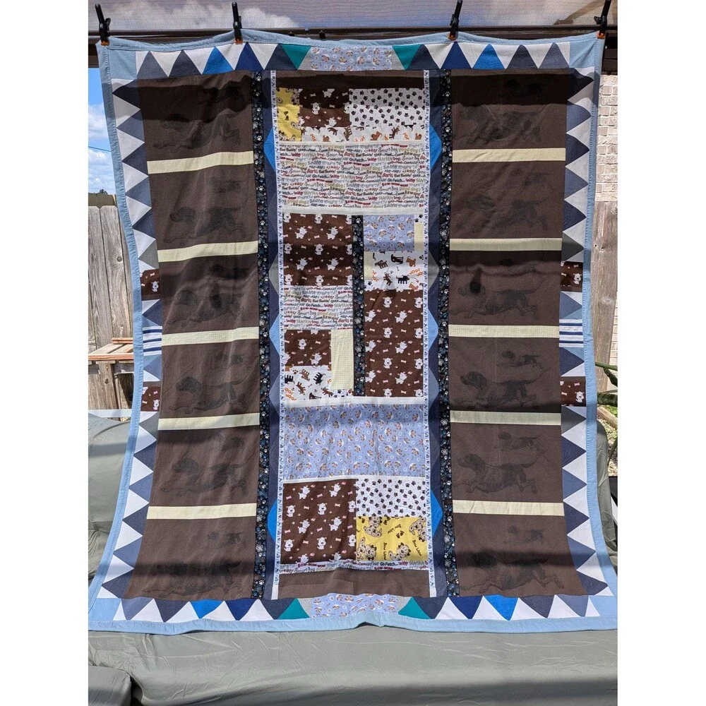 Cocoa Running Dogs Throw Quilt (65 x 77)